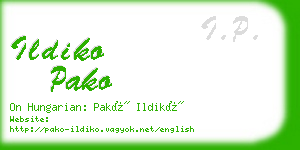 ildiko pako business card